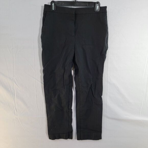 Ann Taylor Factory Black Cotton Blend Trouser Invisible Zipper Women's Size 6 - Picture 2 of 9